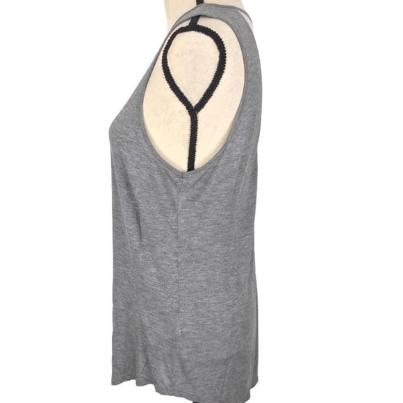 Banana Republic Sleeveless Blouse Gray Mesh Sheer Cutout Womens Sz Medium - Picture 4 of 8